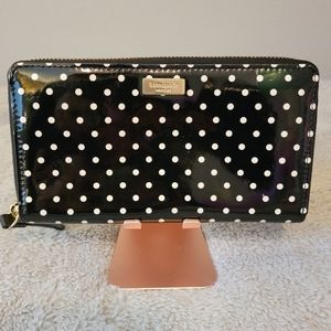 Kate Spade Polka Dot Patent Zip Around Wallet